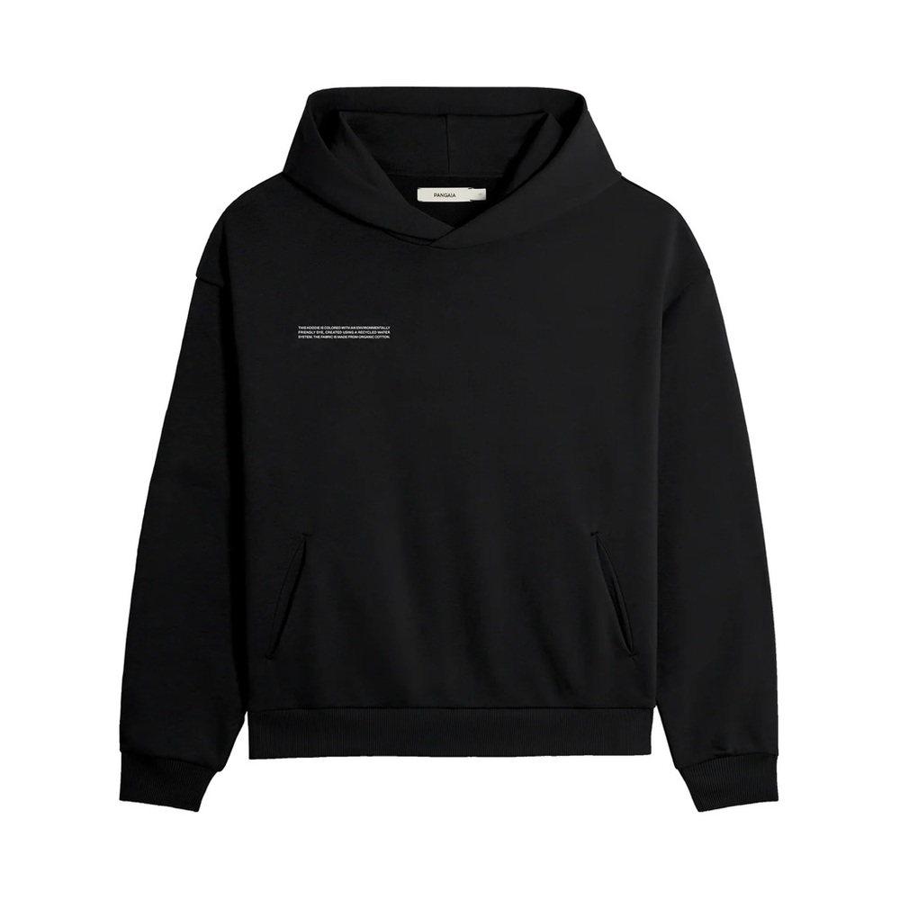 Pangaia lightweight cotton hoodie in black, size medium